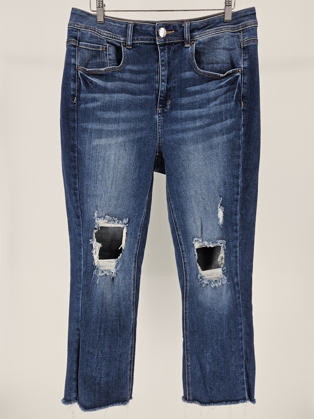 Love & Legend Premium Denim Distressed Raw Hem Cropped Jeans Size 14